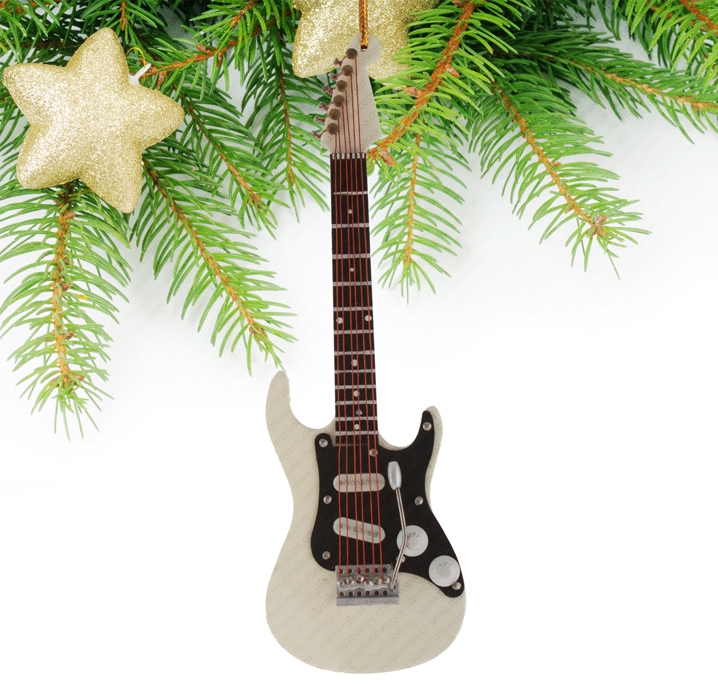 Mini electric guitar christmas tree ornament